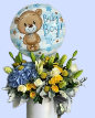 Arreglo floral con globo Baby Boy