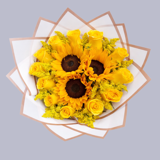 Ramo de Girasoles y Rosas Amarillas