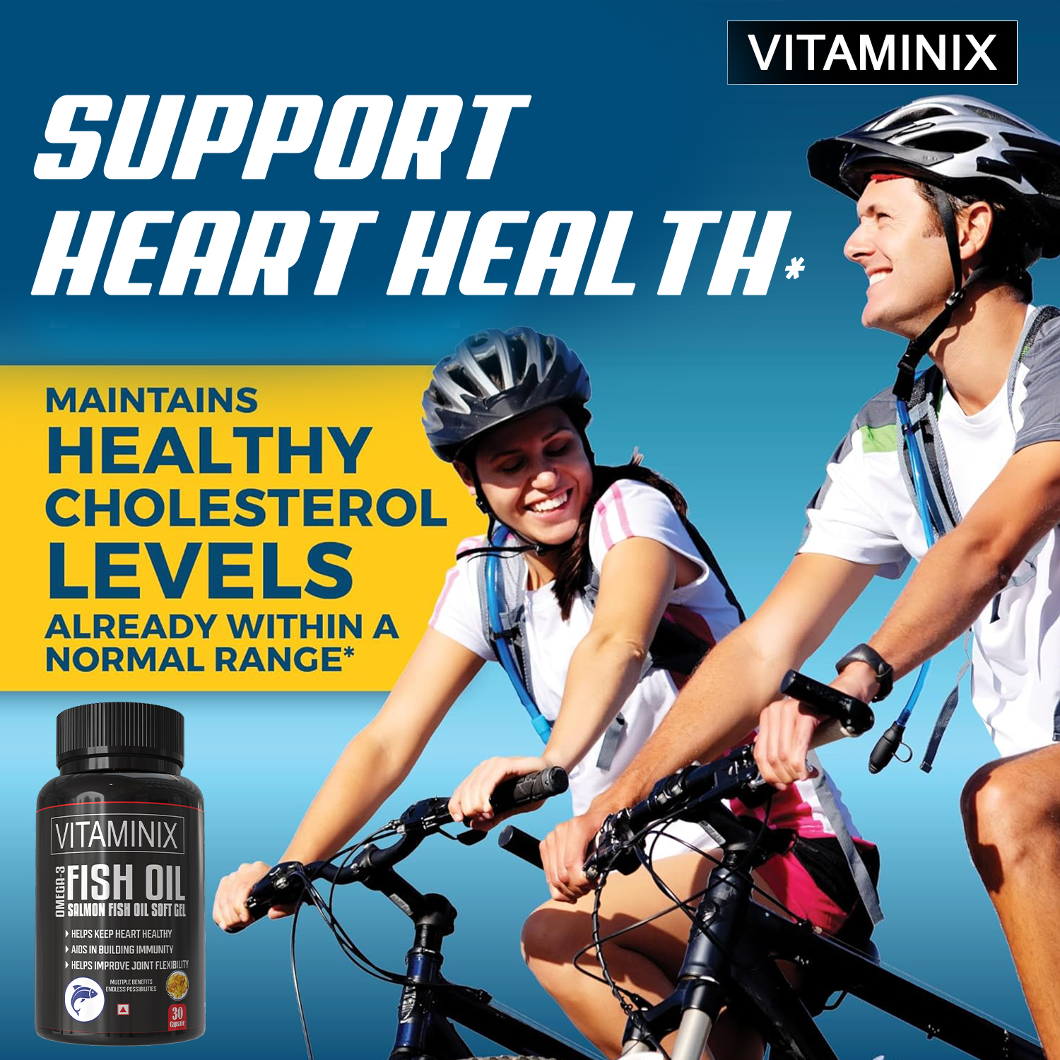 Vitaminix Fish Oil Omega-3 Capsules | Salmon Fish Oil for Daily Wellness