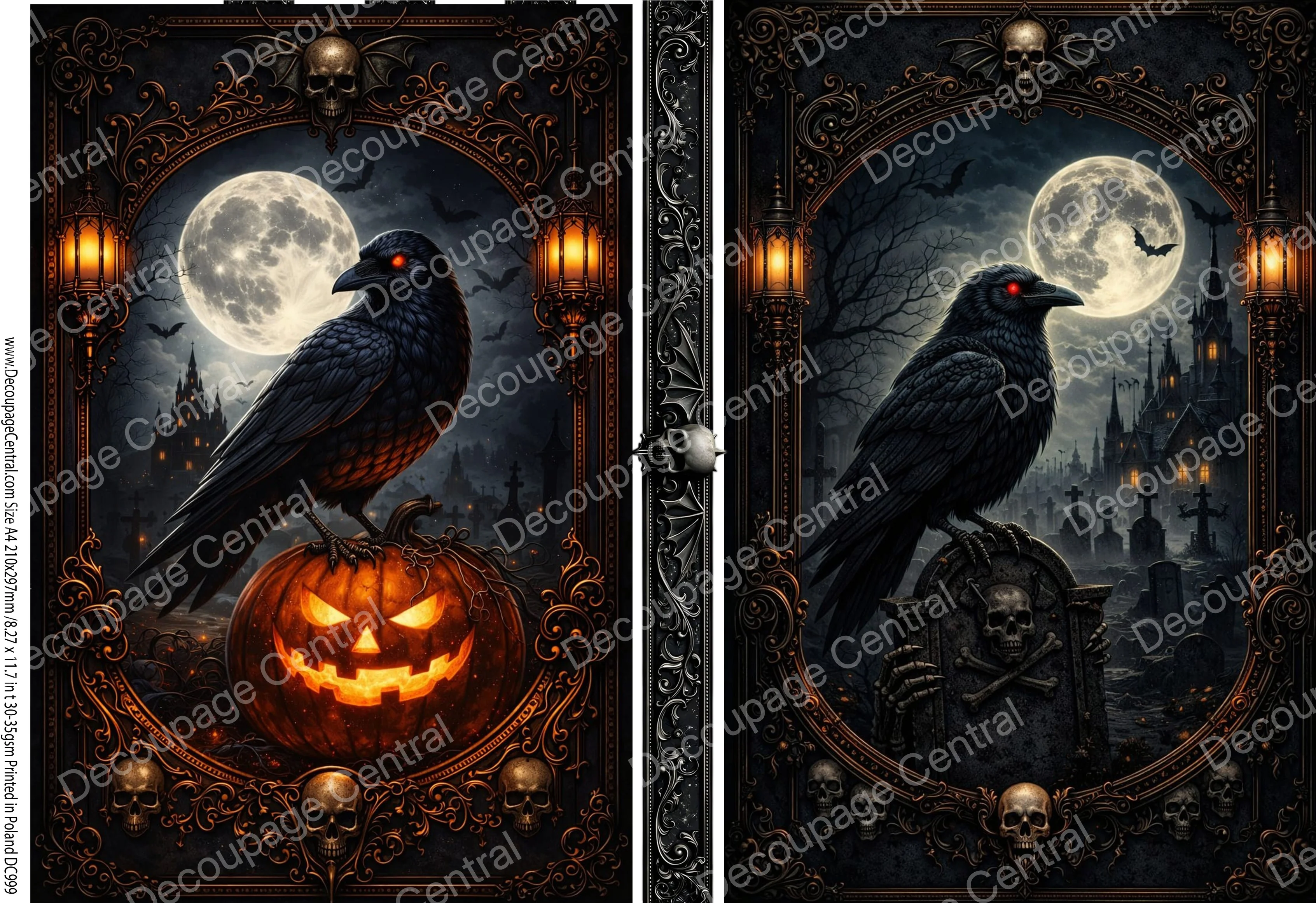 A4 Raven’s Moon Gothic Collection Rice Paper 