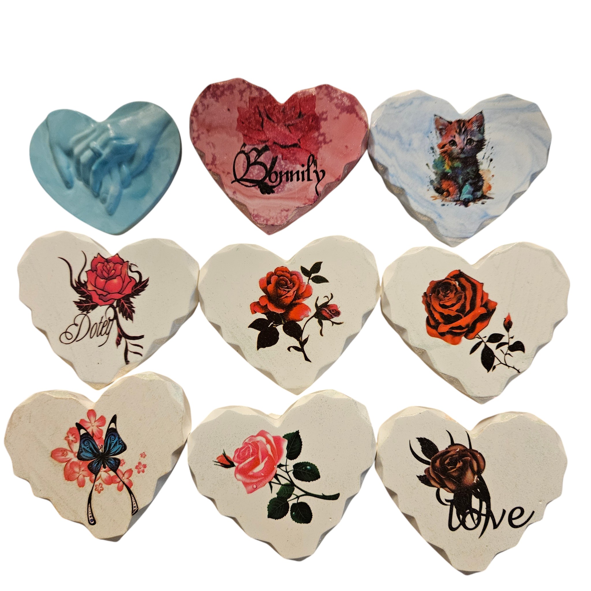 Heart Eco Resin Fridge Magnet Handmade Cottagecore Decor