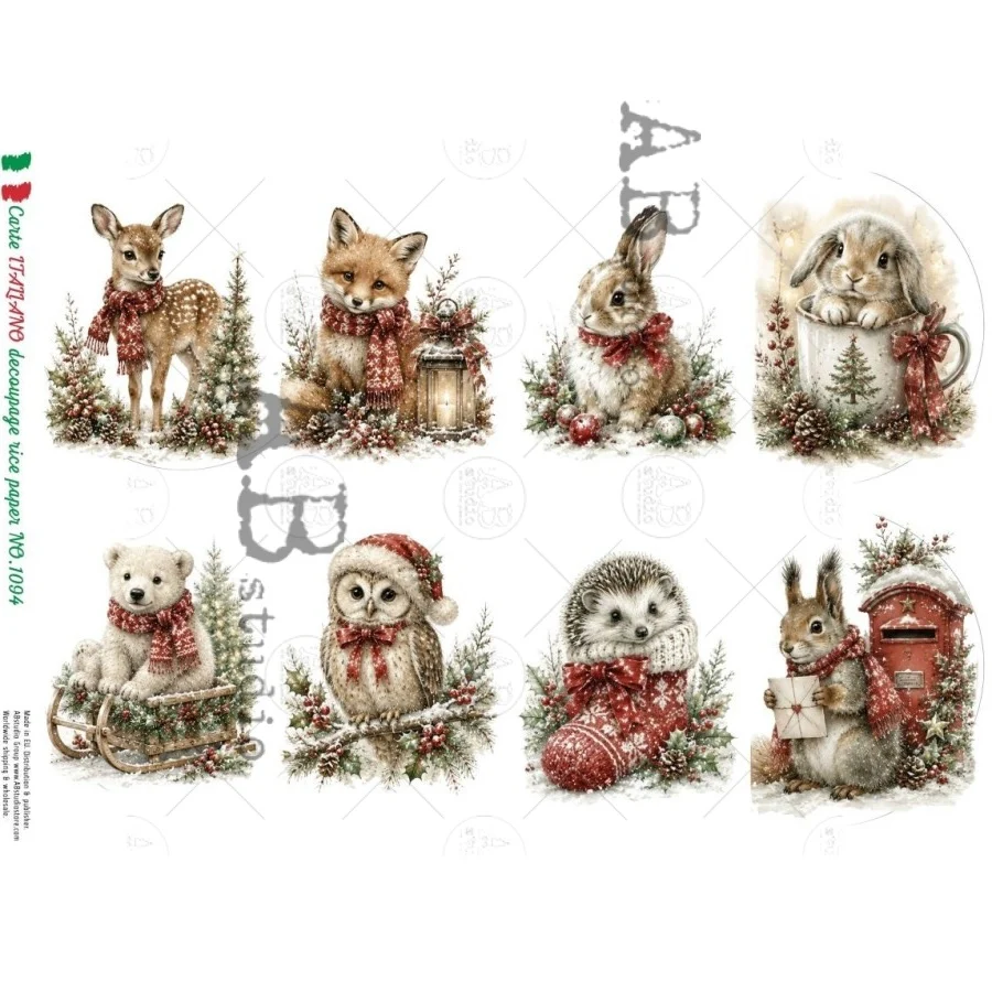 A4 Carte Italiano Woodland Christmas Friends