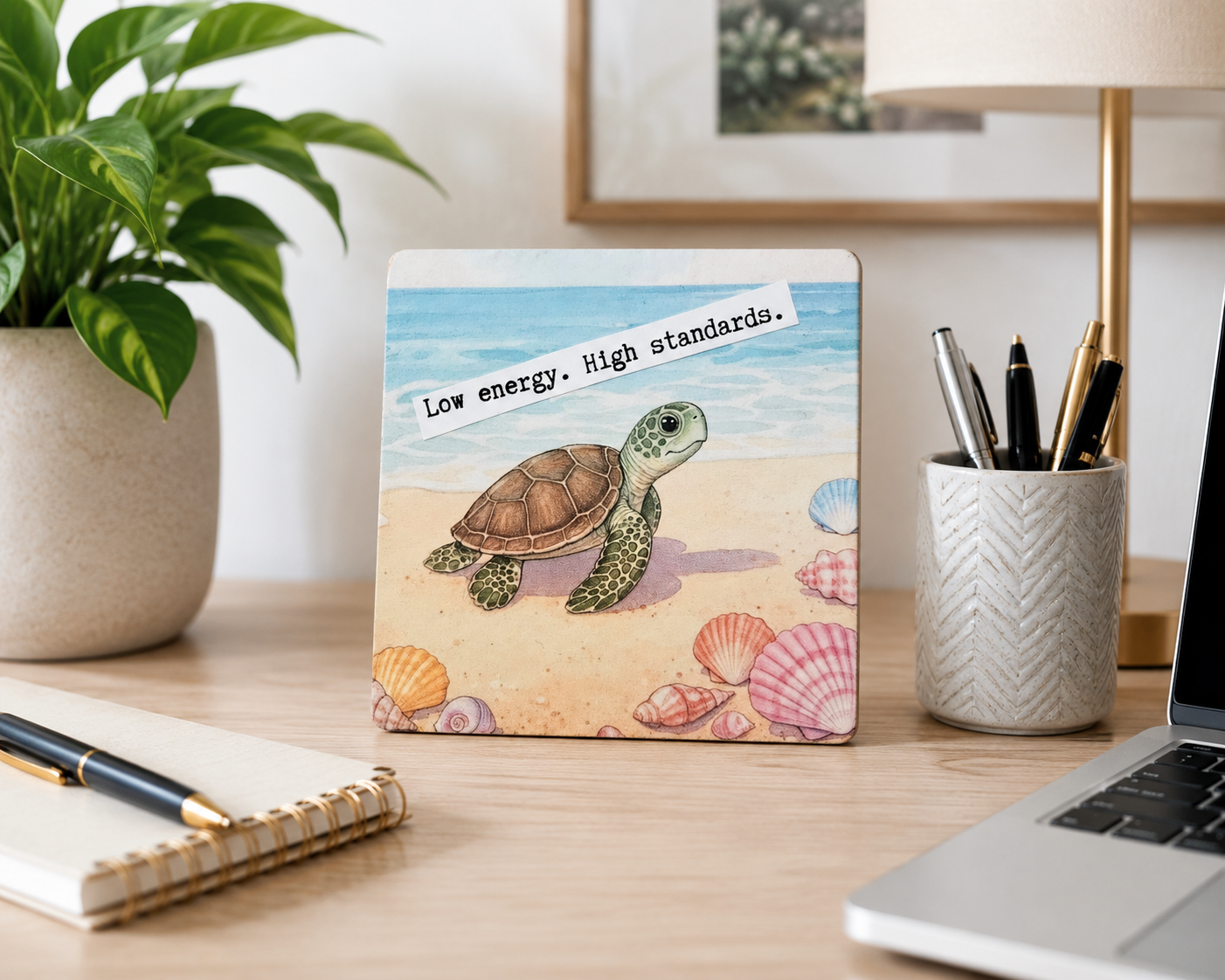 Motivational Turtle Desk Plaque