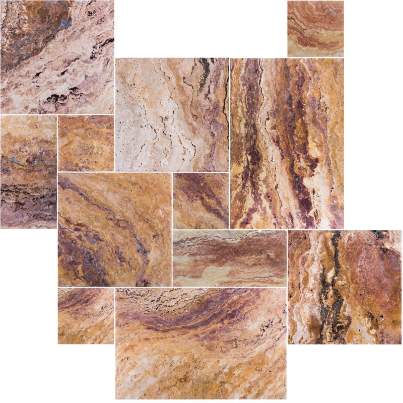 Multicolor Travertine Tiles