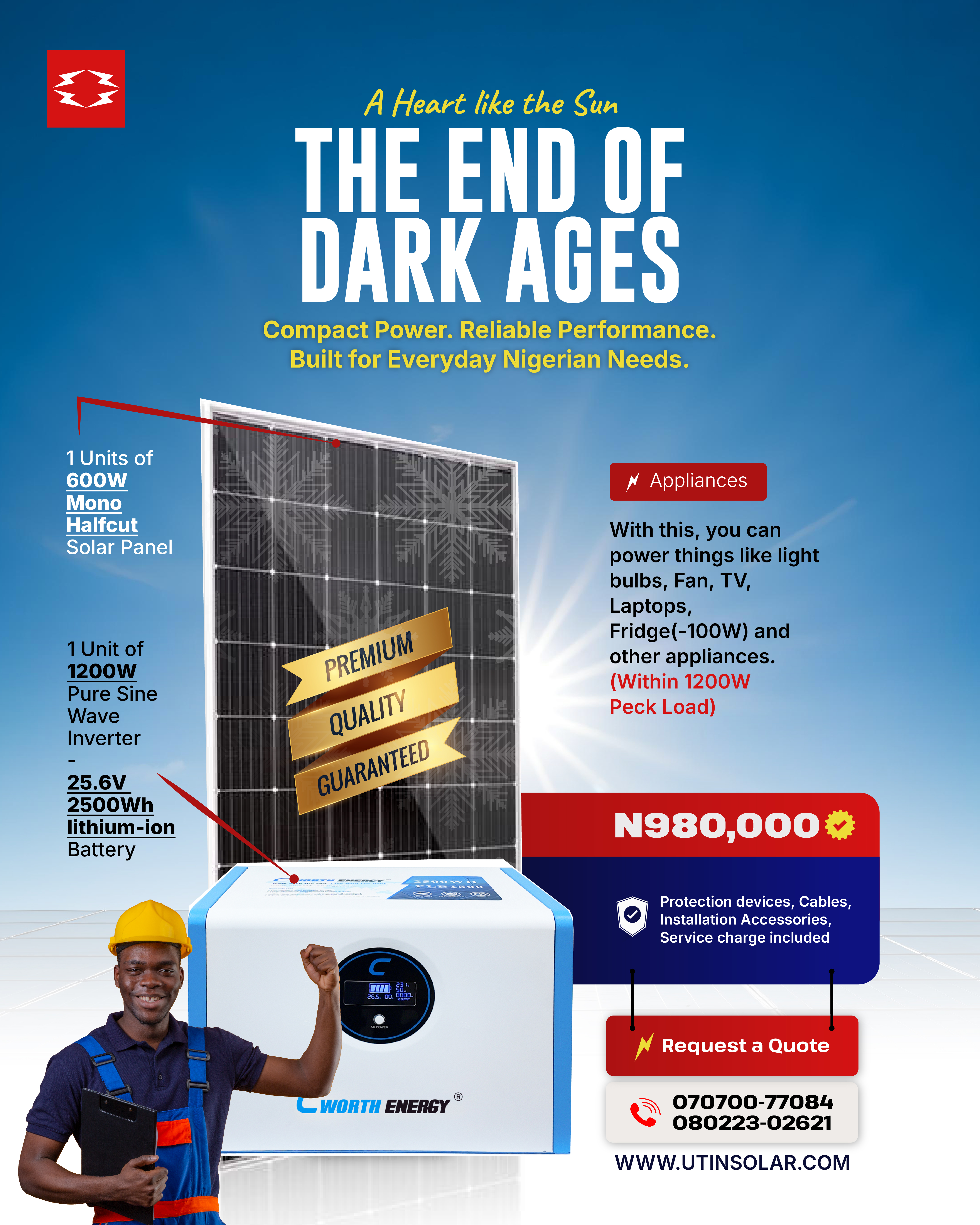 Small System, BIG Relief - 2500WH Portable Solar Power System