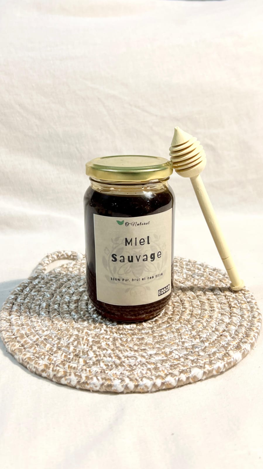 Miel 100 % pur, naturel, cru et non filtré 500gr