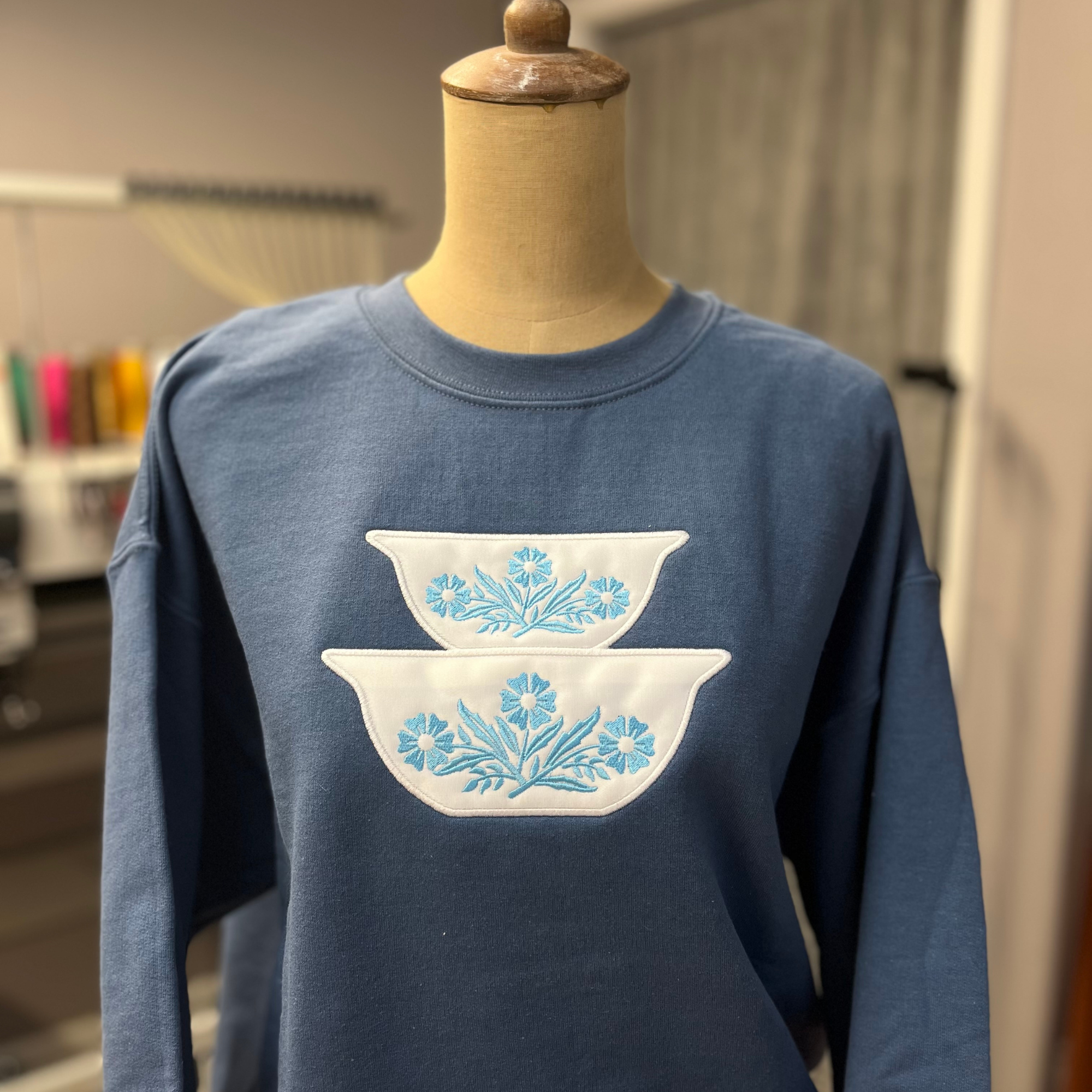 Vintage Pyrex Corningware Custom Applique Crewneck Sweatshirt