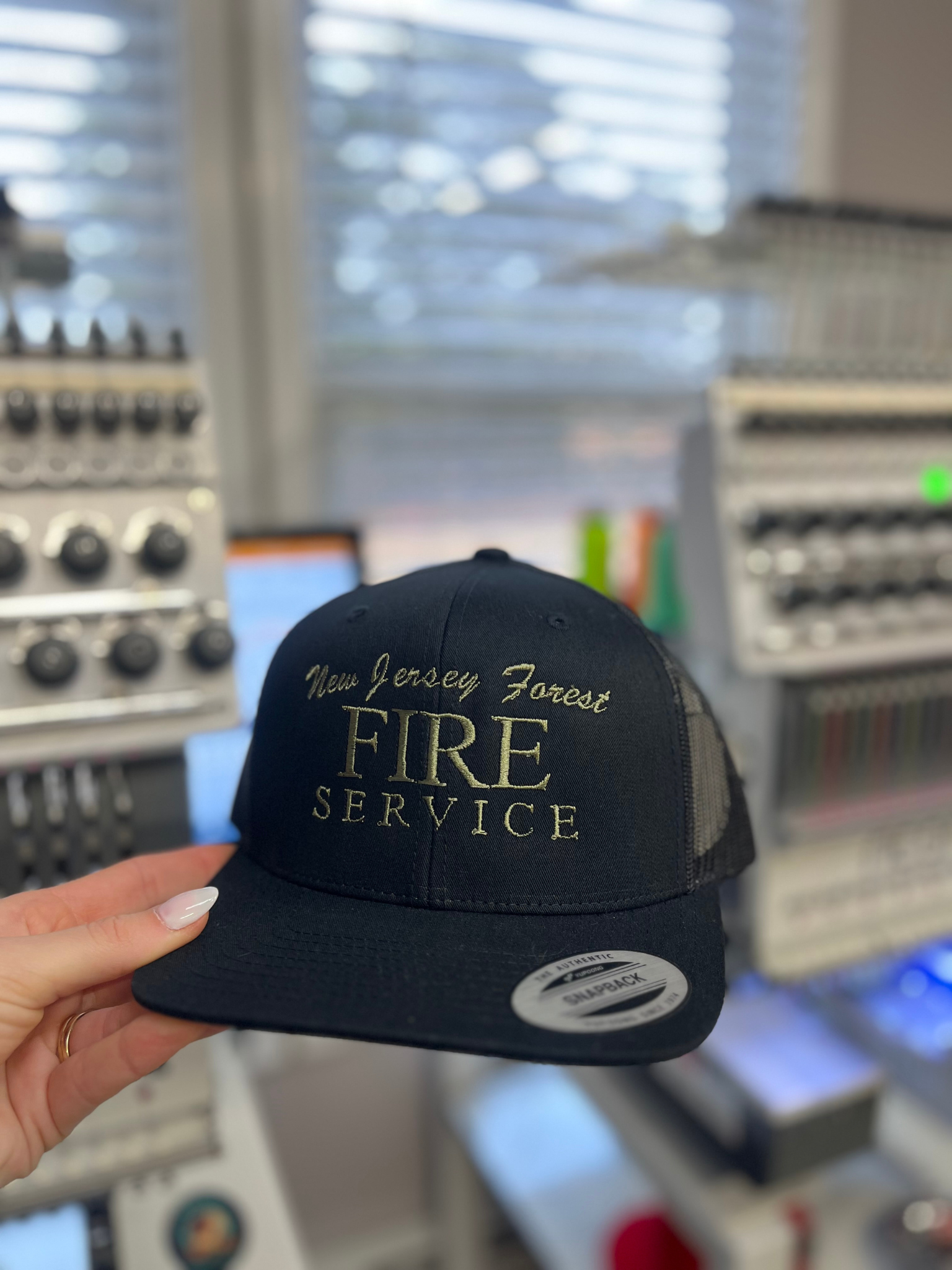 Flat Brim Forest Fire Script Hat