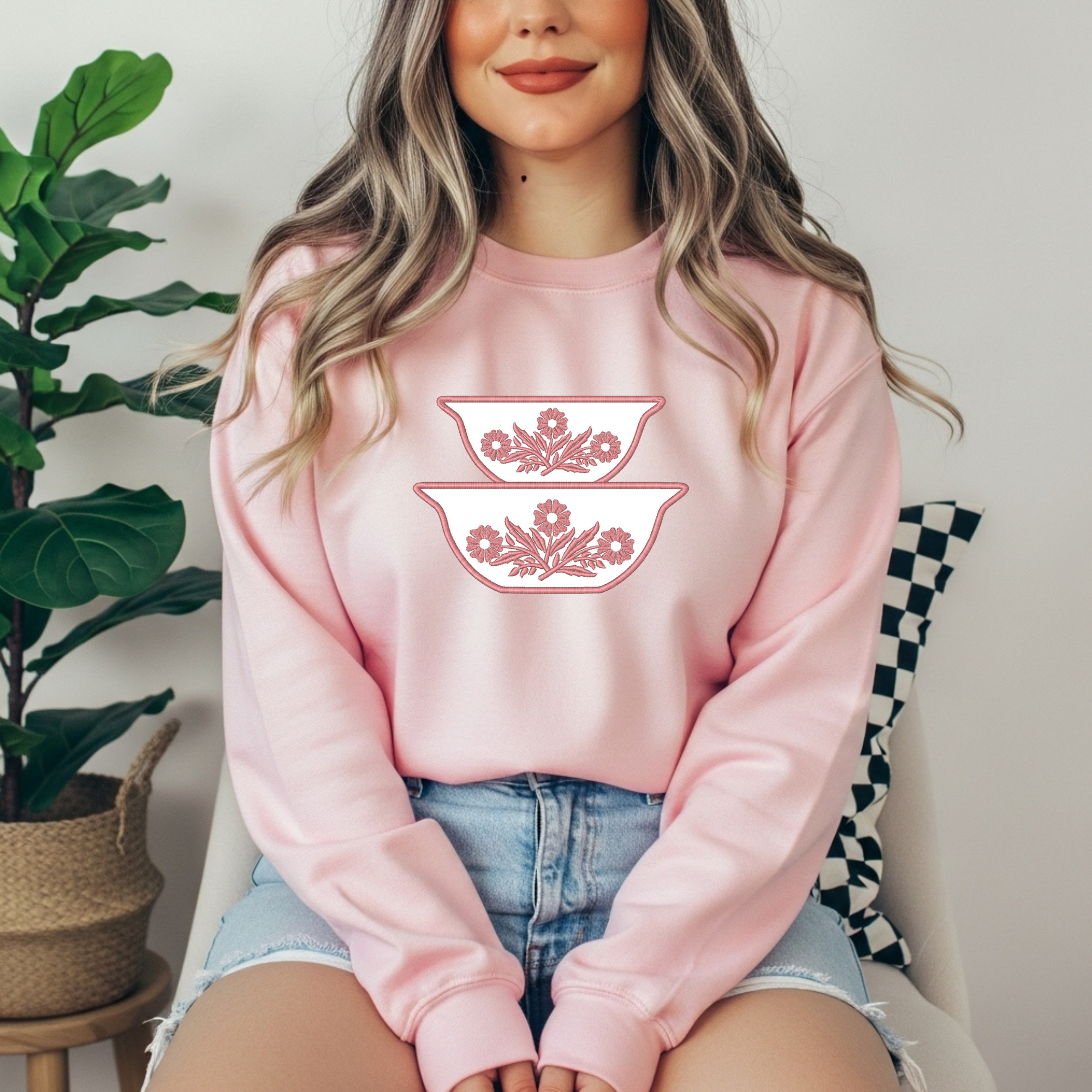 Vintage Pyrex Corningware Custom Applique Crewneck Sweatshirt