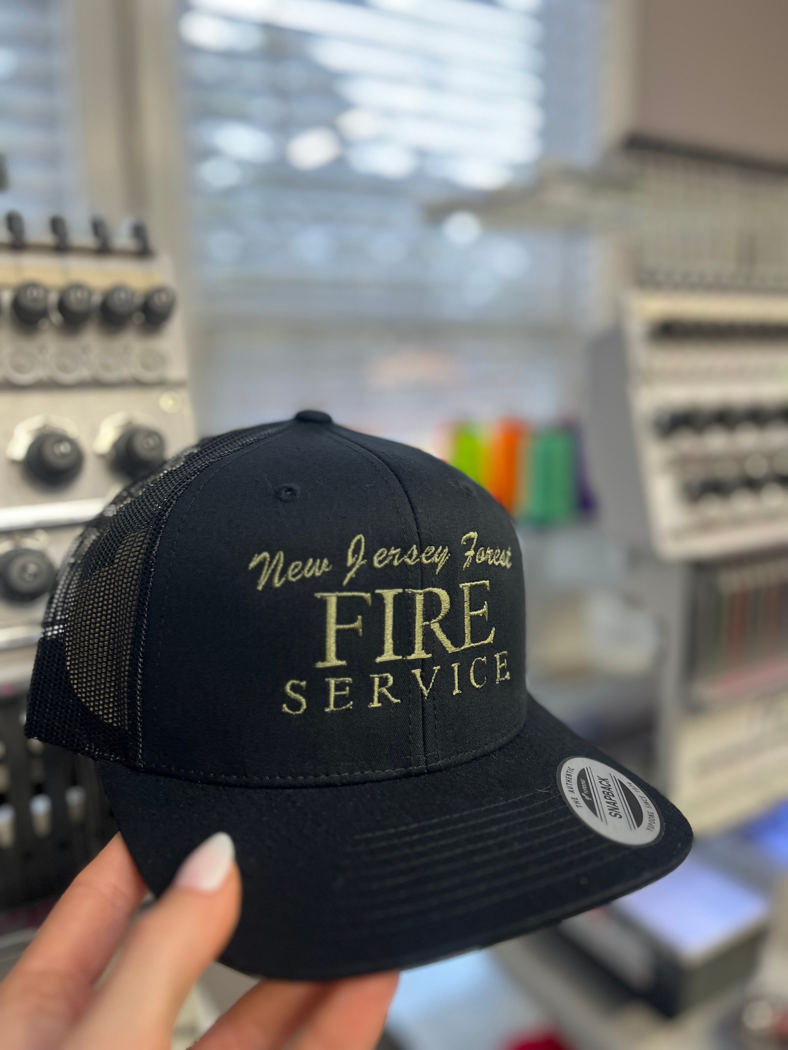 Flat Brim Forest Fire Script Hat