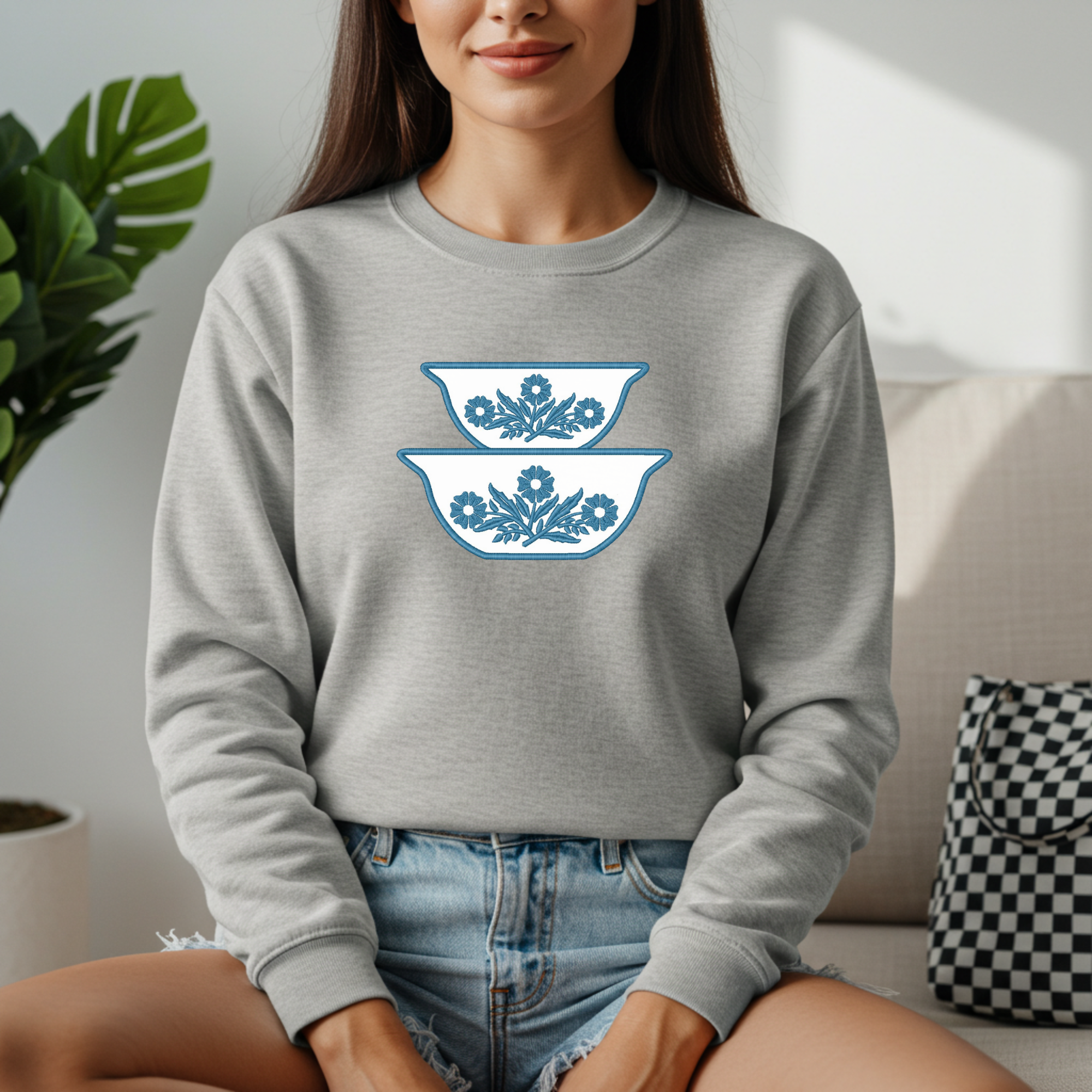 Vintage Pyrex Corningware Custom Applique Crewneck Sweatshirt