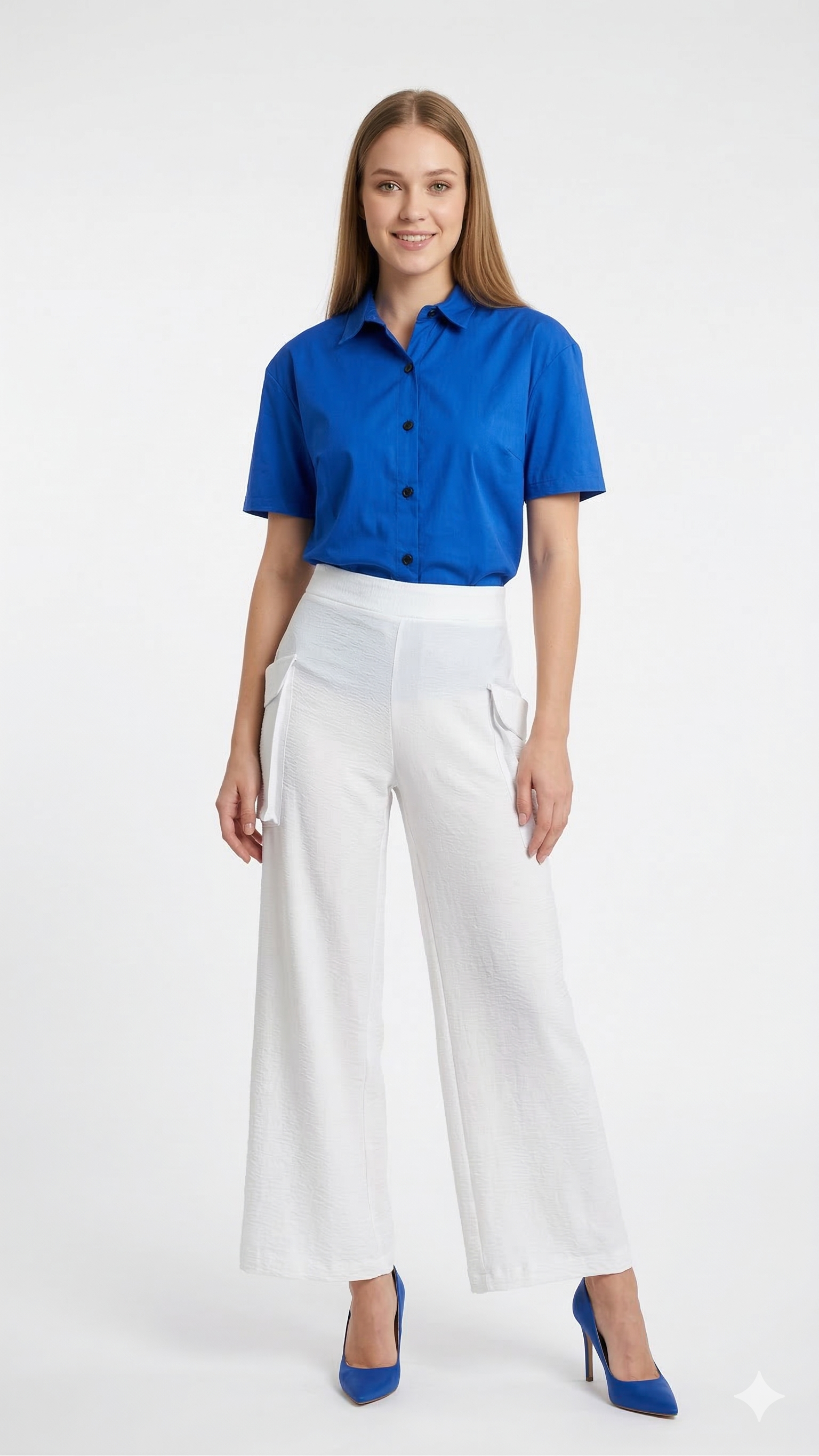 Blusa doble espalda azul rey 