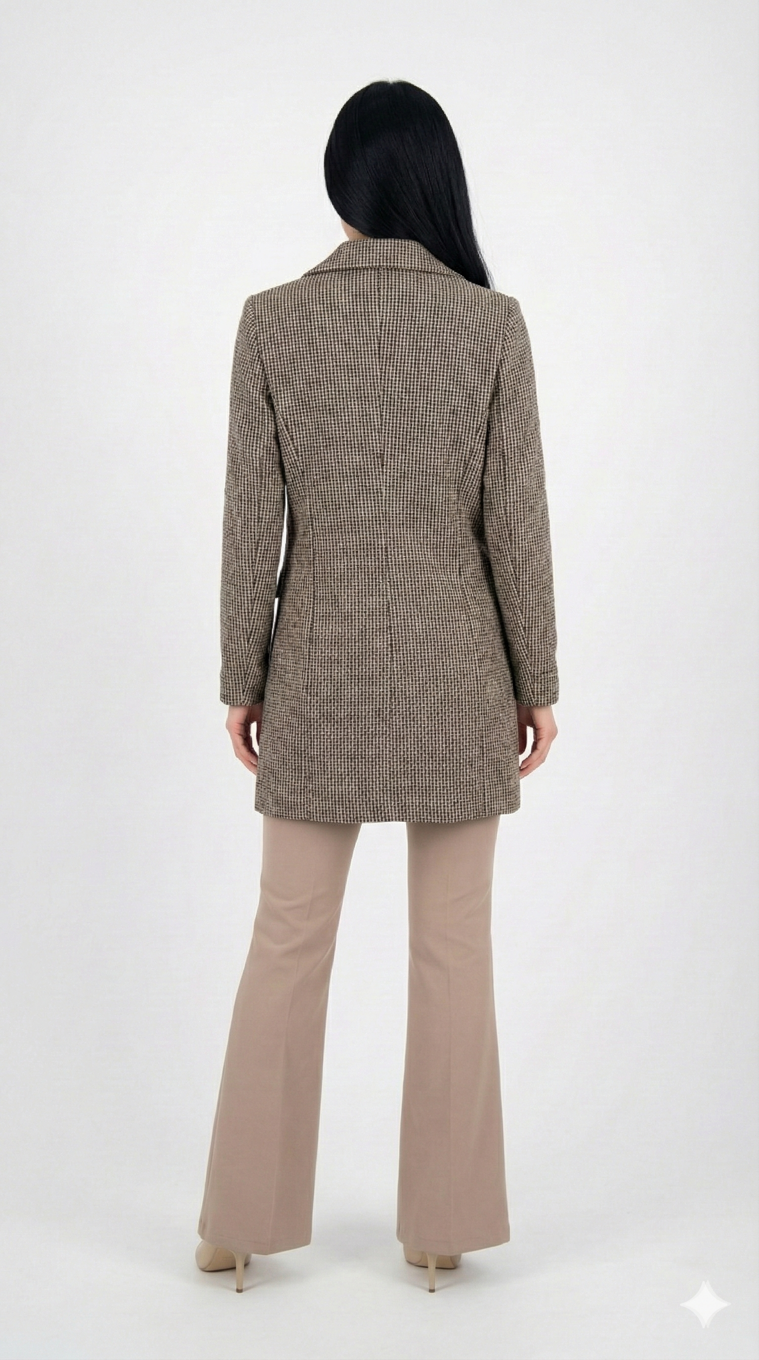 Blazer largo de tweed para mujer
