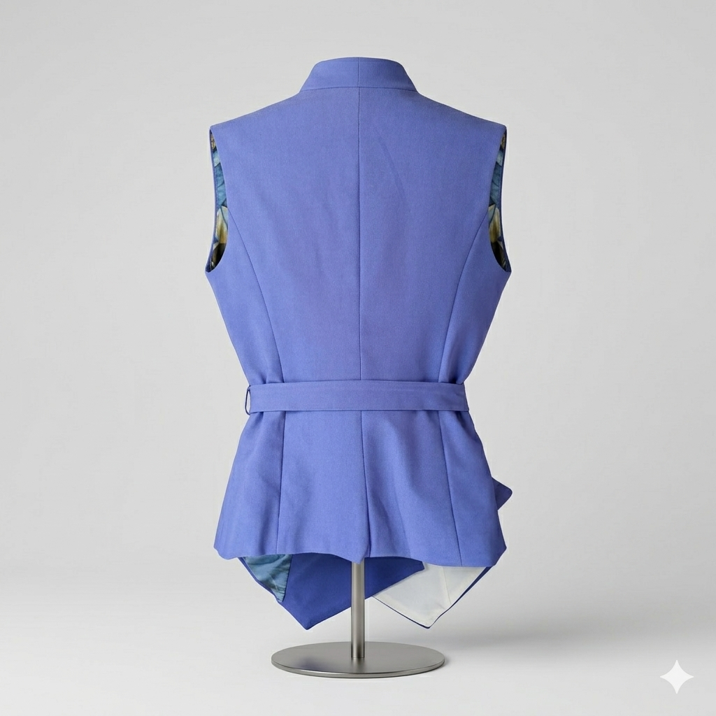 Chaleco curvo con cinturon a.rey 