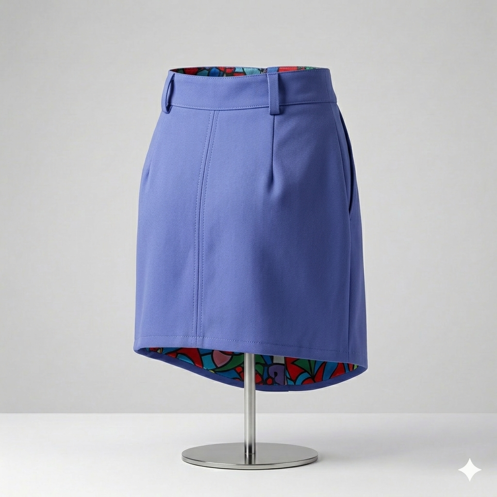 Falda con ojillos azul rey 