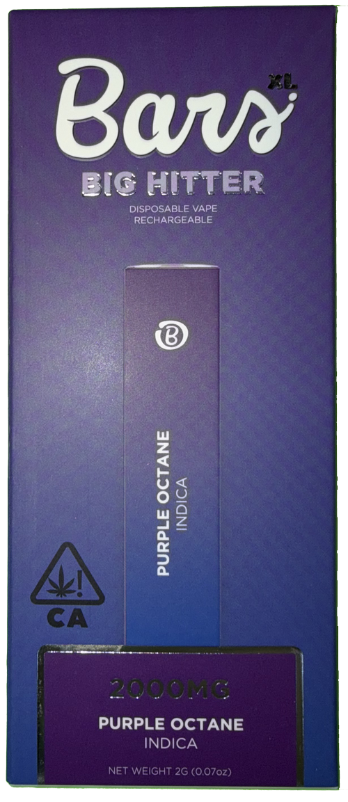 Bars XL Purple Octane Indica Vape Cartridge