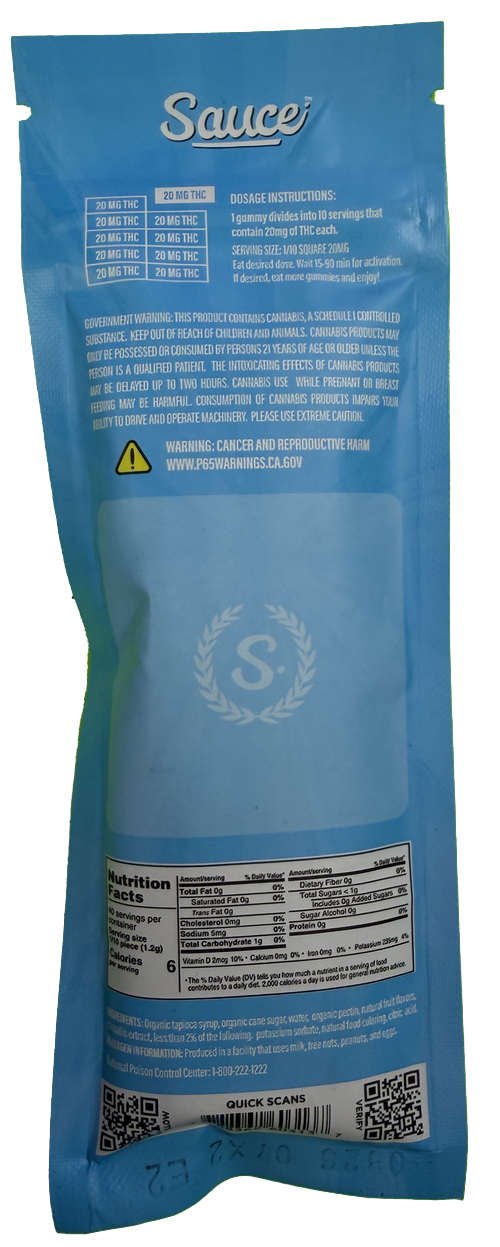 BURSTS Sour Blue Razz Gummy Chews