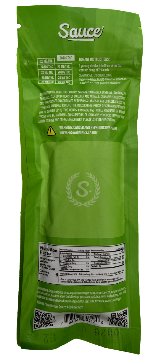 BURSTS Sour Green Apple Gummy Chews