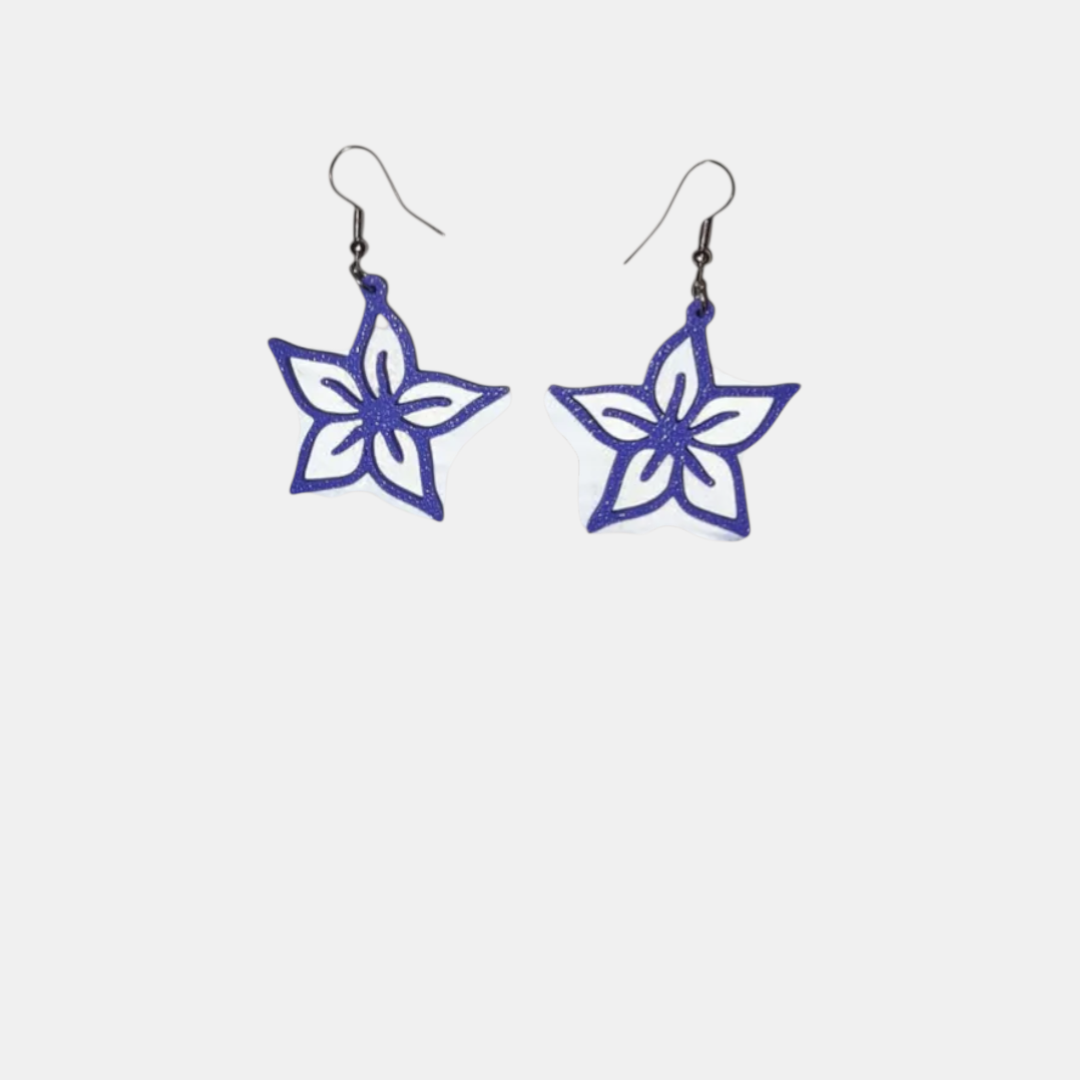 Aretes flor morado