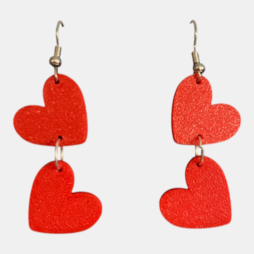 Aretes doble corazon