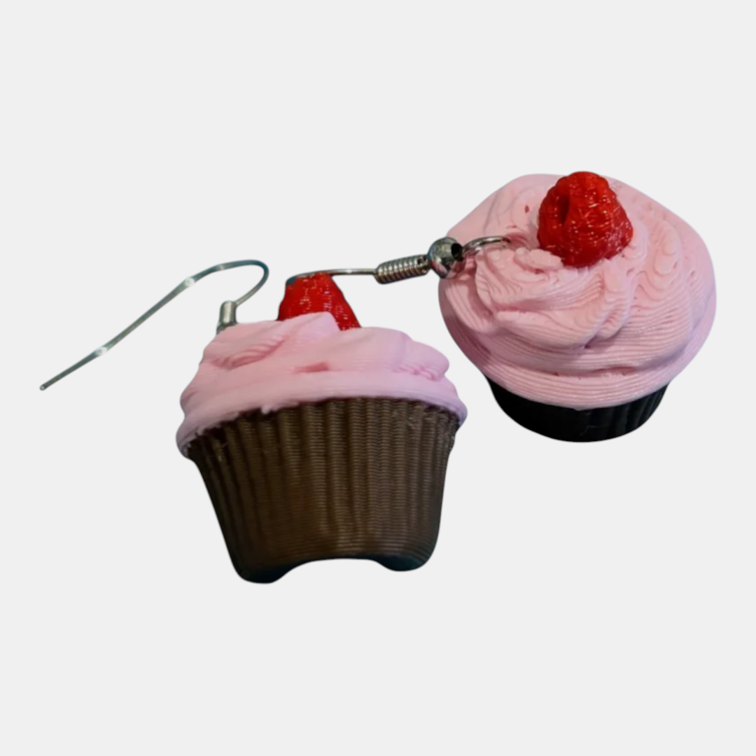 Aretes cupcake fresa