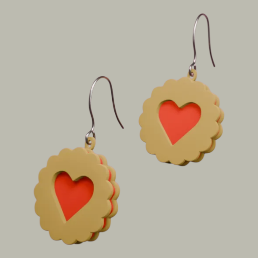 Aretes galleta corazón