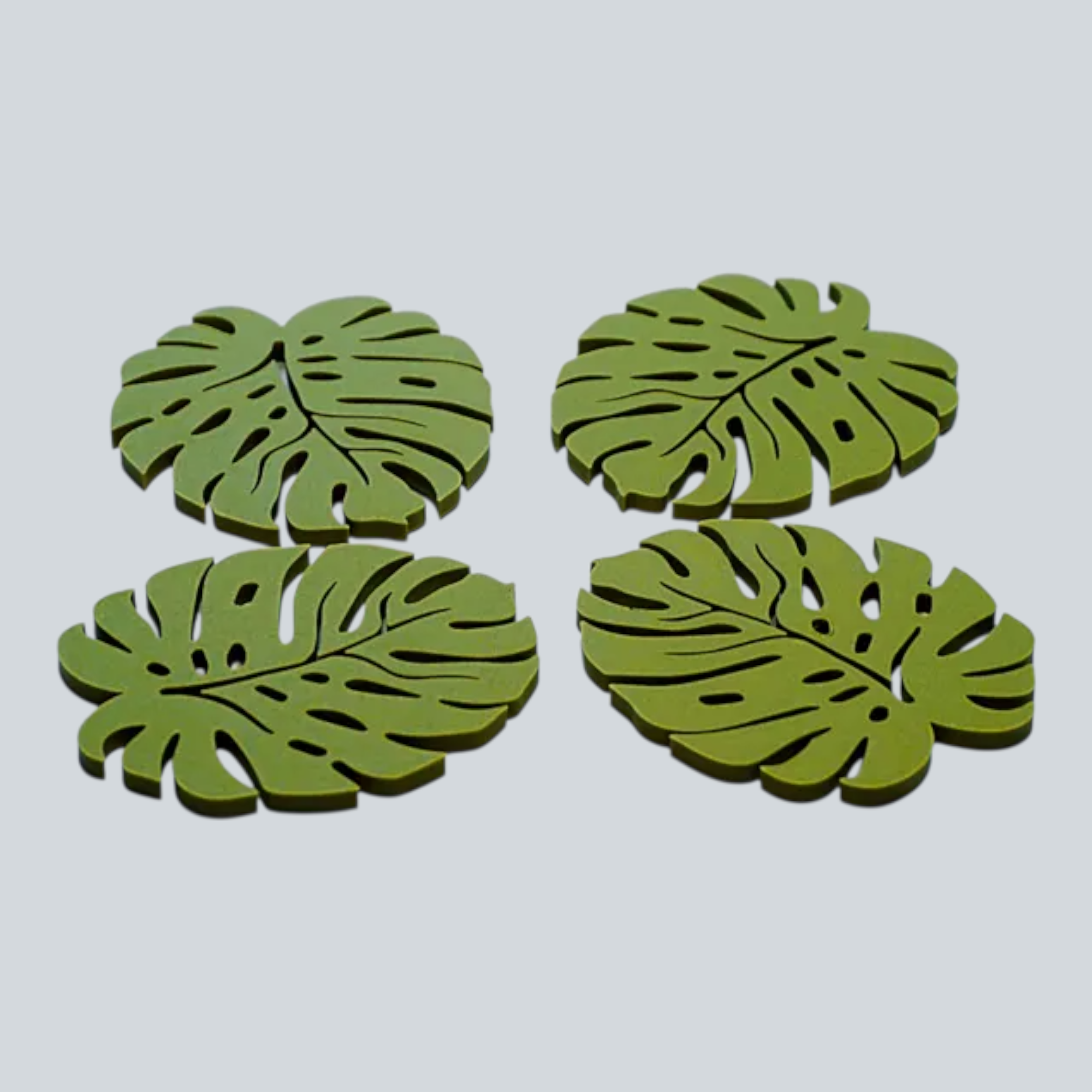 Set de portavasos tipo hoja de montera