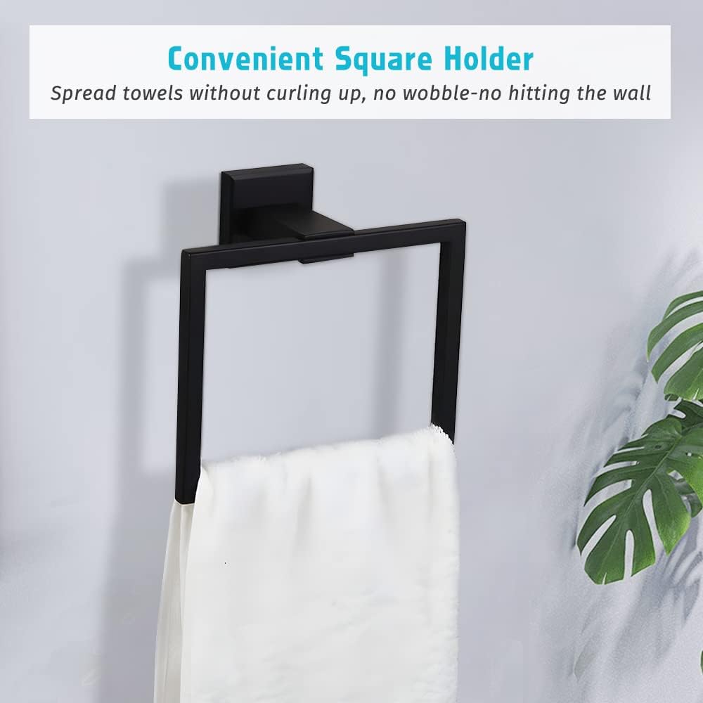 4-Piece Bathroom Hardware Accessories Set, Matt Black