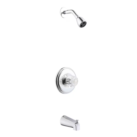 Bathtub - 1 Handle Tub and Shower Set - Chrome