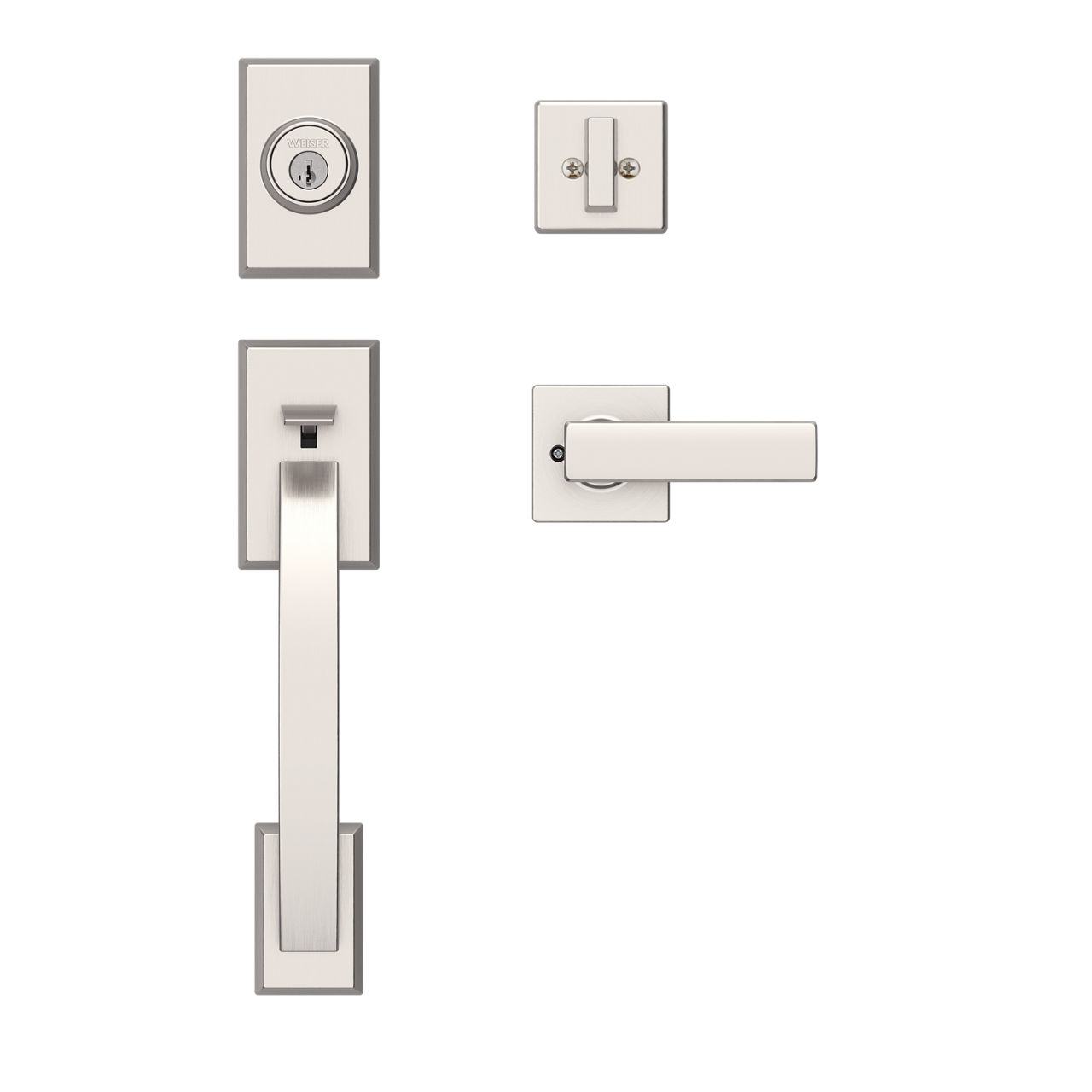 Tavaris Handleset with Breton Lever - SmartKey  Satin Nickel