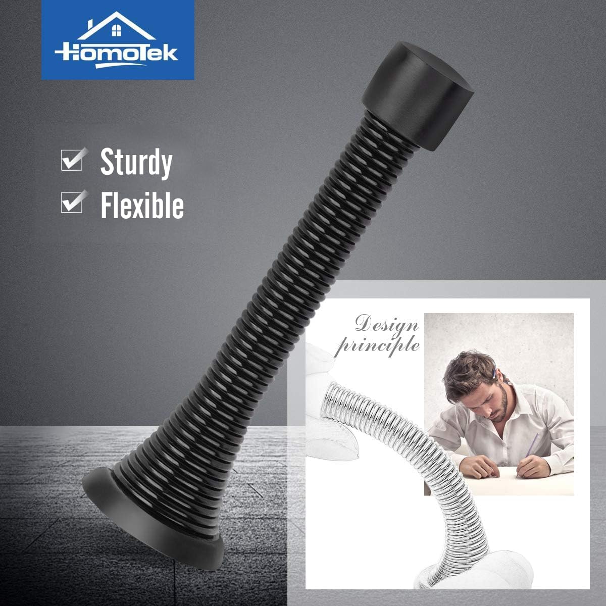 Door Spring Flexible Wall Mounted Black 3Inch