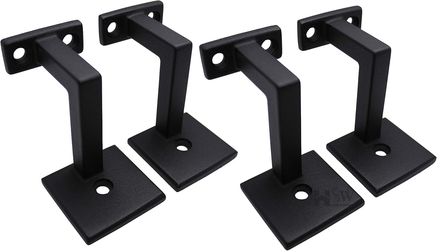 3-1/2" Modern  Square handrail bracket - Textured Black