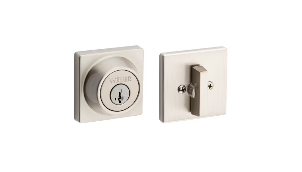 Weiser Elements Square Deadbolt - featuring SmartKey (Nickel)