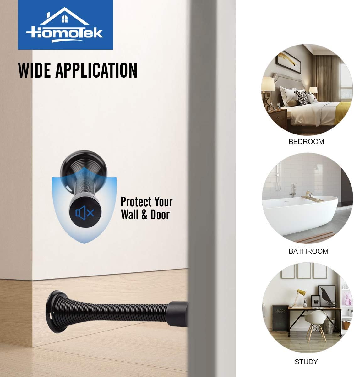 Door Spring Flexible Wall Mounted Black 3Inch