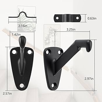 Taymor Handrail Bracket, 3-15/16", Matt Black