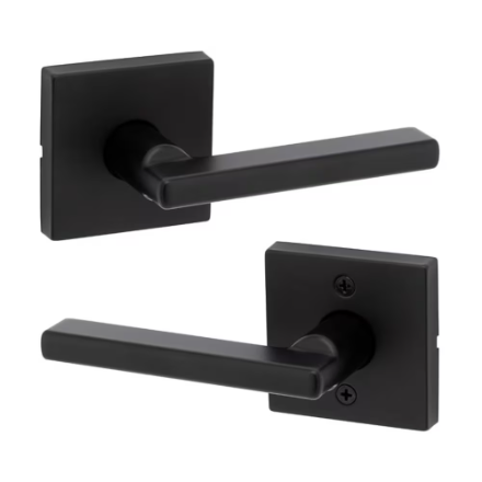 Weiser Halifax Matte Black Bed/Bath Privacy Interior Door Handle