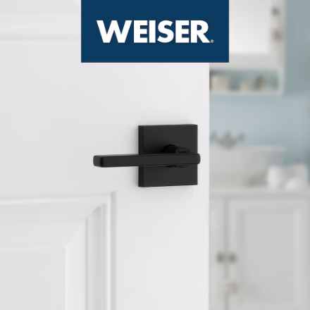 Weiser Halifax Matte Black Bed/Bath Privacy Interior Door Handle