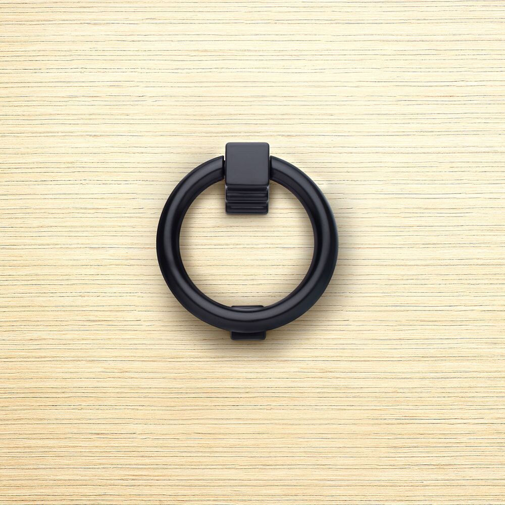 Taymor Solid Matte Black Ring Door Knocker Heavy Duty