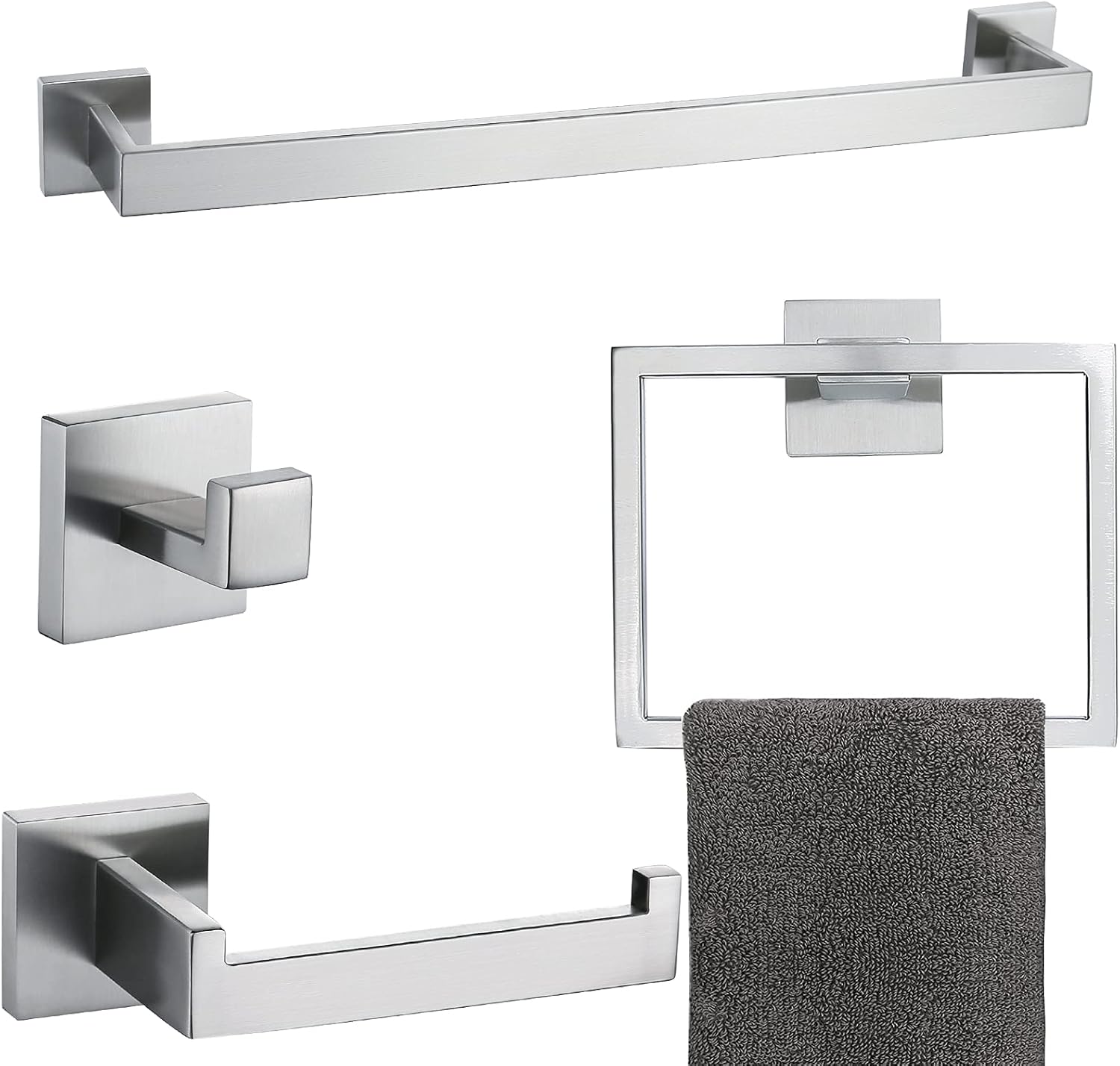 4-Piece Bath Accessory Set in Brushed Nickel