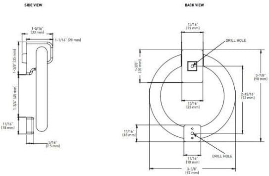 Taymor Solid Matte Black Ring Door Knocker Heavy Duty