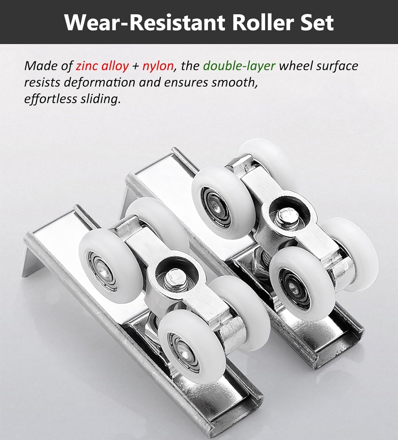 48" inch Bypass Door Hardware Aluminum Sliding Closet Door Hardware Set