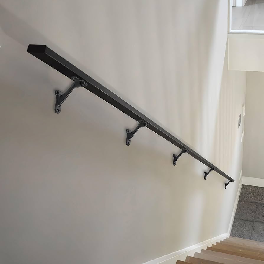 Taymor Handrail Bracket, 3-15/16", Matt Black