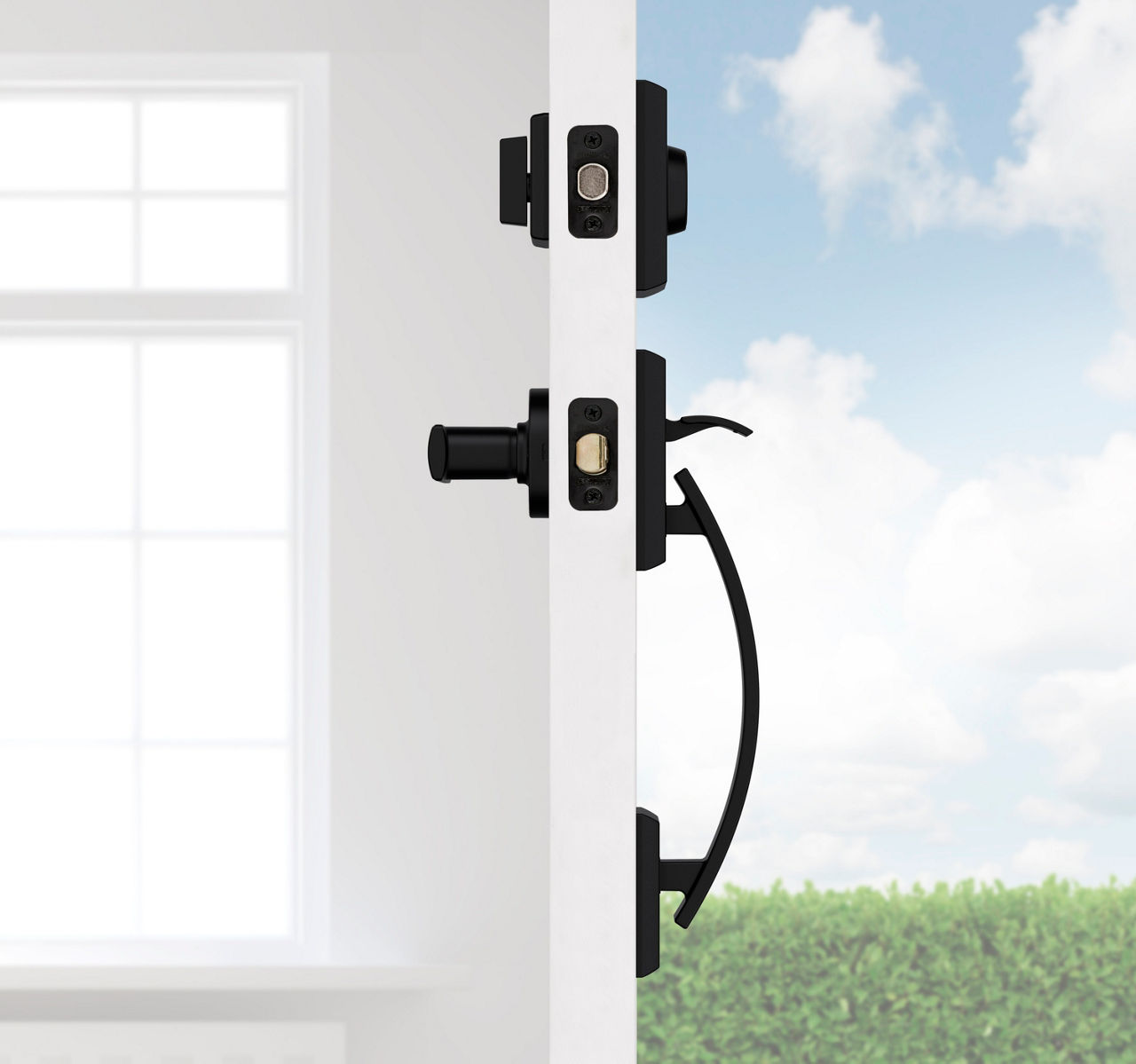 Tavaris Handleset with Breton Lever - SmartKey  BLACK