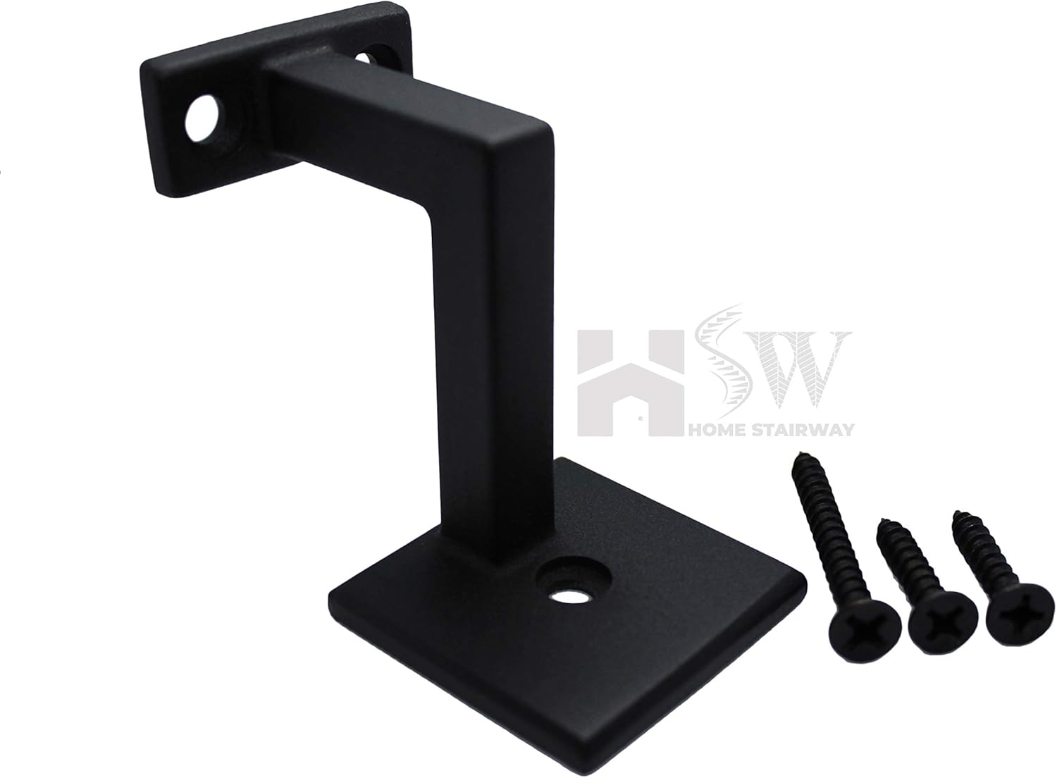 3-1/2" Modern  Square handrail bracket - Textured Black