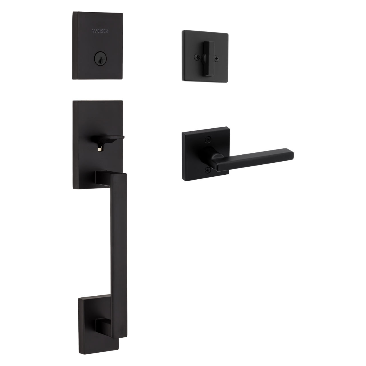 San Clemente Handleset with Halifax Lever - SmartKey Black