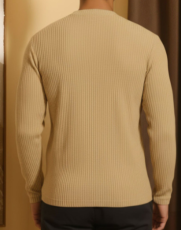 Beige Ribbed Sweater