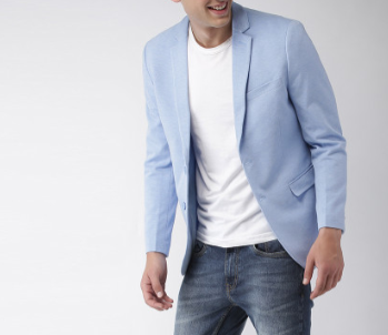 Light Blue Casual Blazer