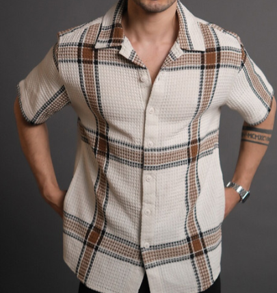 Casual Plaid Short Sleeve Shirt