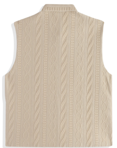 Beige Textured Nehru Jacket