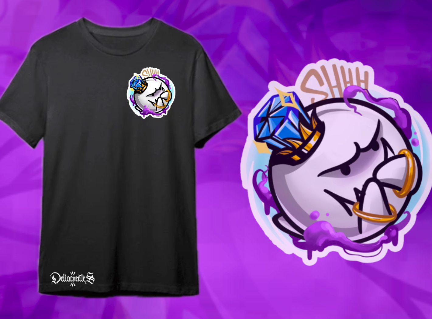 Camiseta negra diseño King Boo “No Hablo”